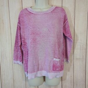Pink Acid Wash Crewneck  Sweater / Sweatshirt